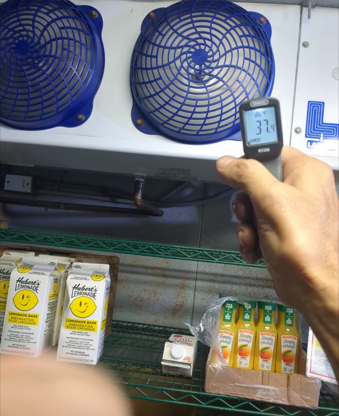 Walk-in cooler temperature check