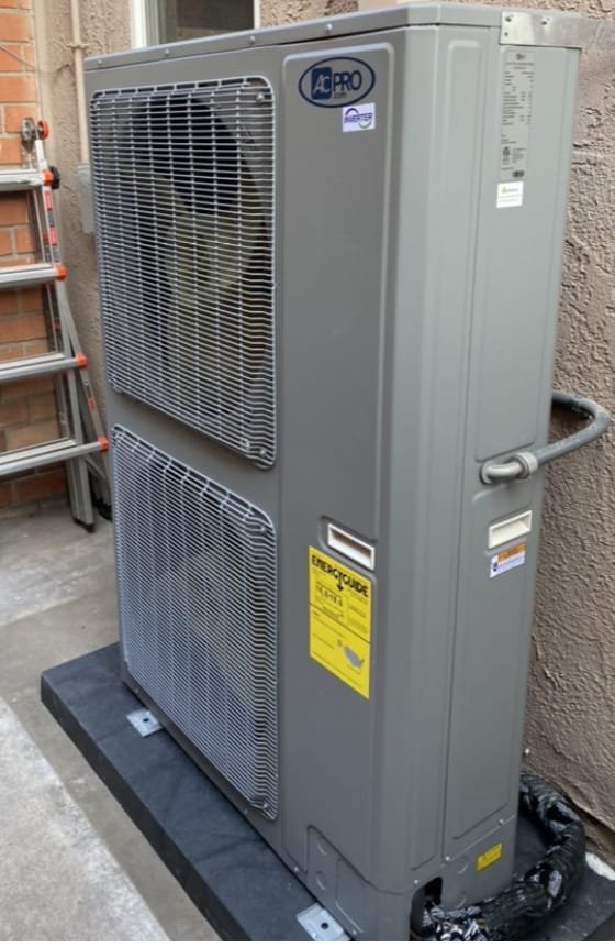 Modern residential condenser installation